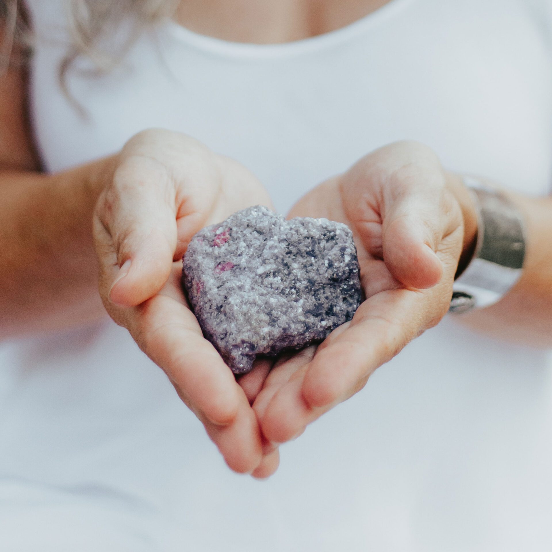 Divine Light Psychedelic Preparation Integration hand holding crystal heart